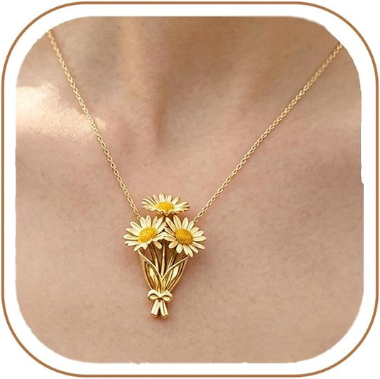 MODRSA DIY Bouquet Gold Necklace Wearable Mini Vase Jewelry Collection Chain by MODRSABodyJewelry