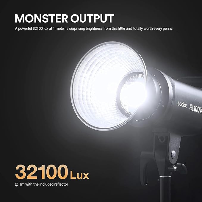 Godox SL100D LED Video Light, 100W TLCI≥97 CRI≥96, 5600K Continuous Lighting - Image 2