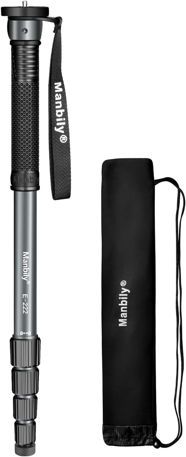 Manbily 65-Inch Camera Monopod, 5 Sections Aluminum Travel Monopod by Manbily