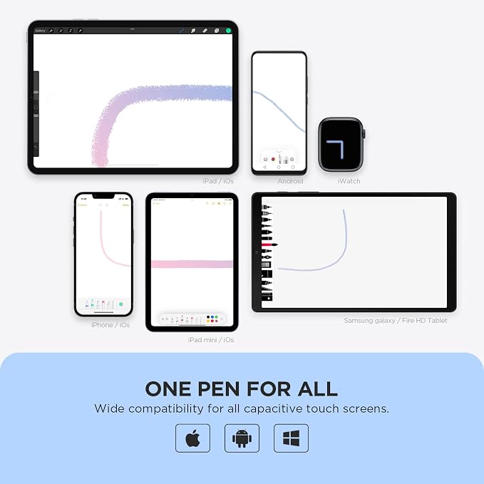 Pen for Samsung Tablet, Capacitive Disc Tip Stylus Pencil & Magnetic Cap - Image 2