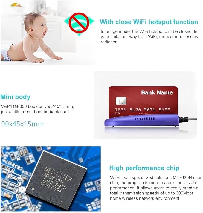 Vonets VAP11G-300 2.4G Mini WiFi Bridge Ethernet/Repeater/Ethernet to - Image 6