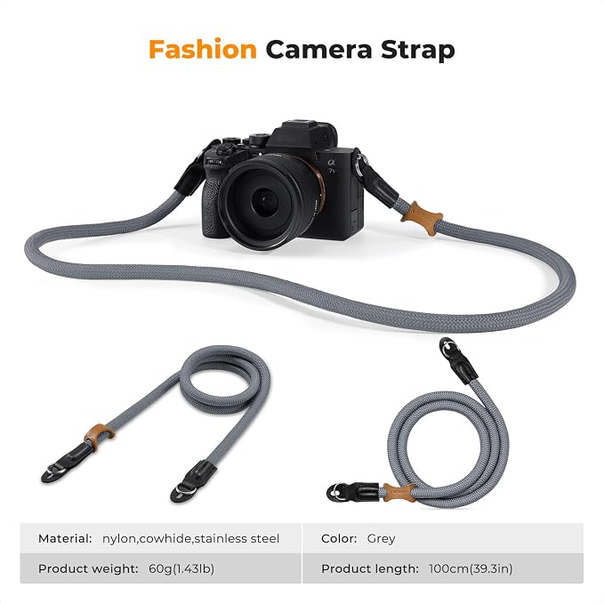 K&F CONCEPT Camera Neck Strap, 100cm Nylon Rope Camera Shoulder Strap - Image 7