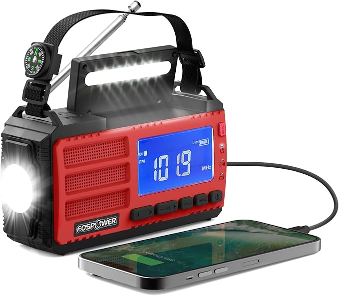 FosPower NOAA Emergency Weather Radio D8 37000mWh Portable Power Bank, by FosPower