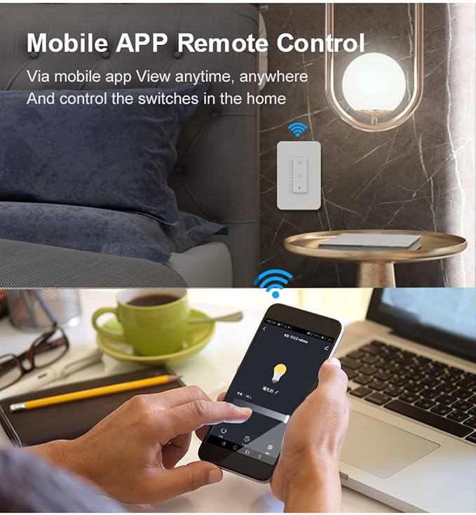Nexete Smart Wi-Fi Dimmer Switch, Dim Lighting from Anywhere, 3-Way/Single Pole - Image 4