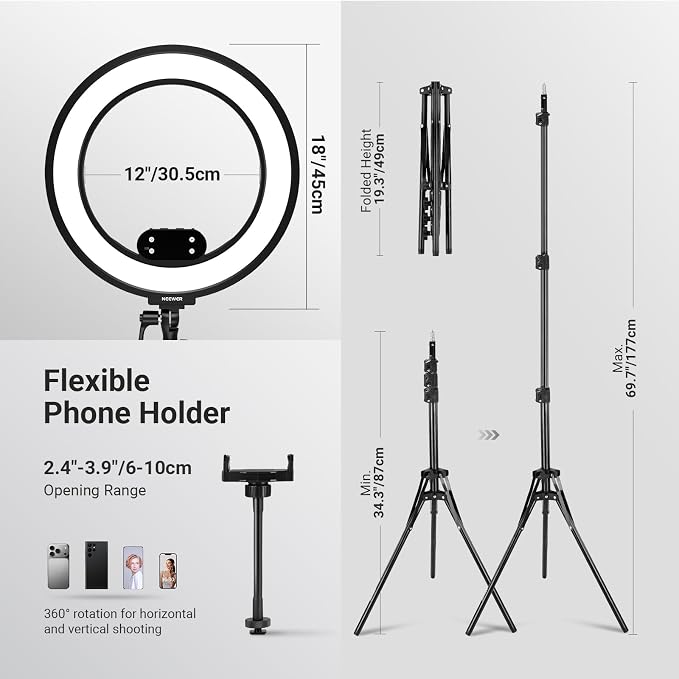 NEEWER 18" Ring Light, Wireless Professional Edge Lit Lighting - Image 3