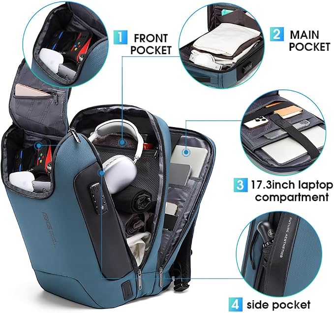 BANGE Anti-Theft Travel Backpack, Waterproof Fashion Work Backpacks, High Tech - Image 2