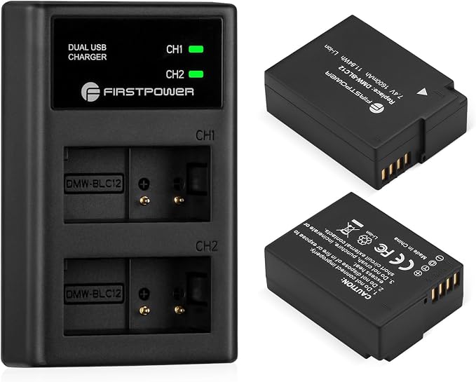 FirstPower DMW-BLC12 DMW-BLC12PP Battery and Dual Slot Charger by FirstPower
