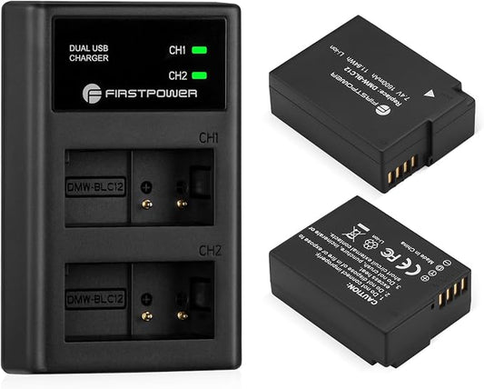 FirstPower DMW-BLC12 DMW-BLC12PP Battery and Dual Slot Charger by FirstPower