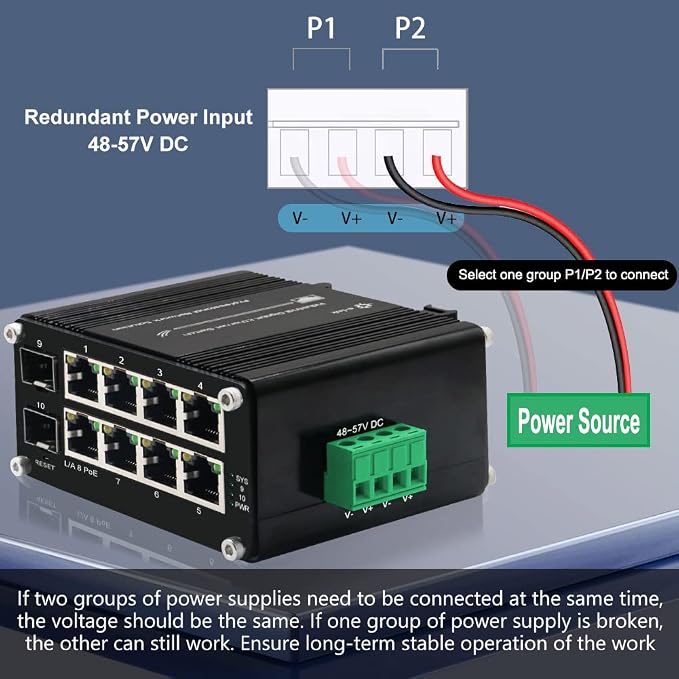 Industrial 8 Ports Managed PoE Fiber Switch Gigabit Web Management Switch - Image 3