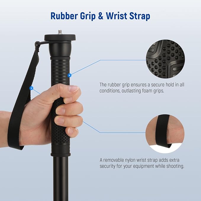 NEEWER 66.5" Camera Monopod Stand, Lightweight Aluminum Travel Selfie Stick - Image 5