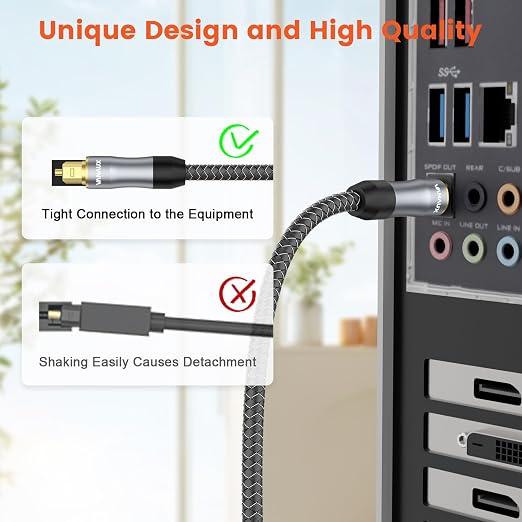 VANAUX Toslink to Mini Toslink Digital Optical Cable, S/PDIF Fiber Optic Audio - Image 4