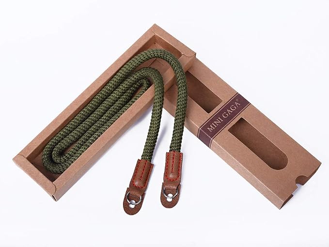 Vintage Handmade Cotton Leather Camera Neck Strap - Image 2