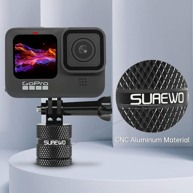 Aluminum 1/4 inch 20 Camera Tripod Adapter Mount, 360° Rotation 1/4"-20 - Image 2