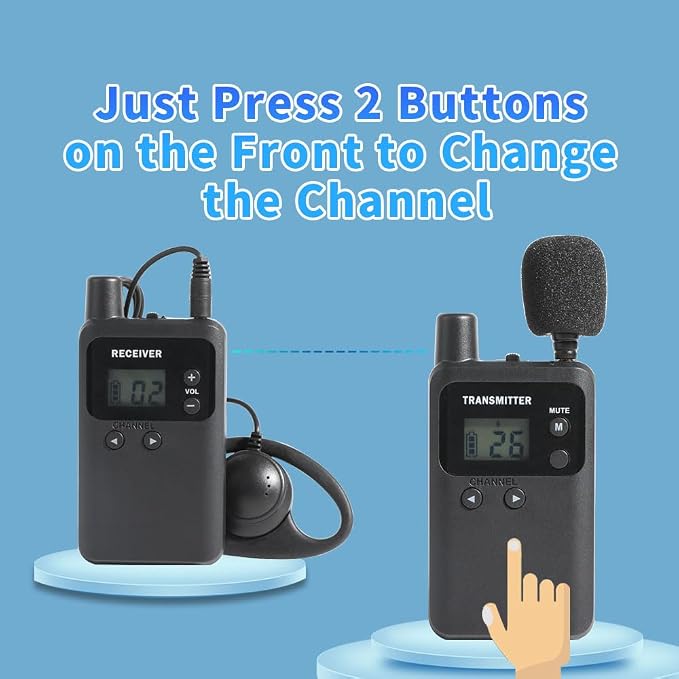 AGJ Wireless Tour Guide System, Tour Guide Microphone and Speaker, Tour Guide - Image 5