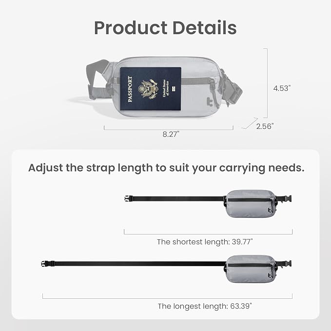 tomtoc 1.5L Sling Bag with RFID Blocking, Crossbody Bag Minimalist Chest - Image 6