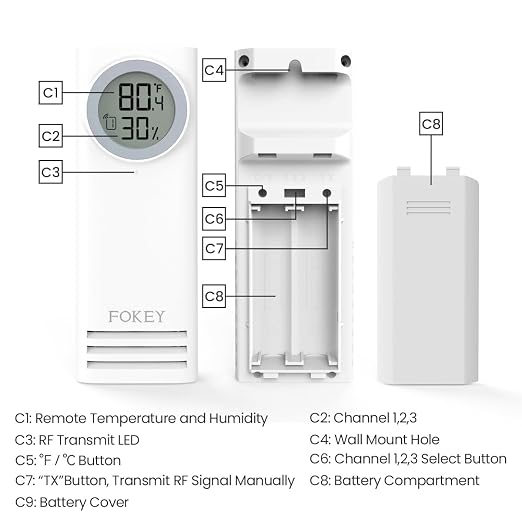 Remote Sensor Indoor Outdoor Thermometer Wireless - Image 3