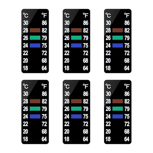 AQUANEAT 6 PCS Aquarium Thermometer Strips, Fish Tank Thermometer Sticker by Aquaneat