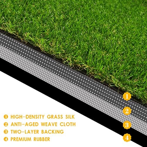 Realistic Artificial Grass Rug 5 FT x 40 FT Fake Faux Turf Grass, 0.8"" Indoor - Image 6