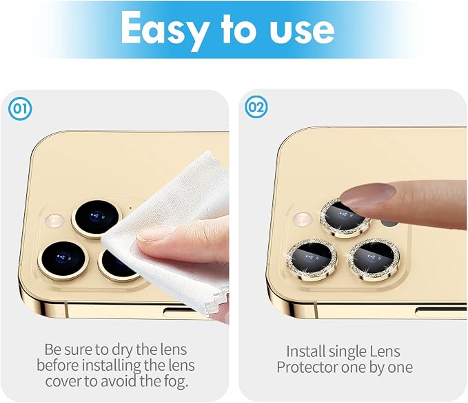 for iPhone 14 Pro/14 Pro Max Camera Lens Protector Bling, 9H Hardness - Image 7