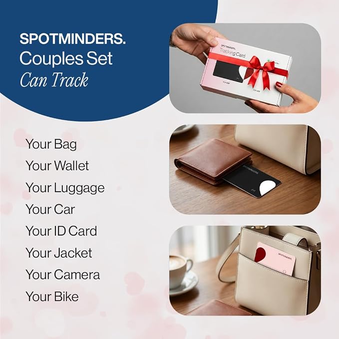SPOTMINDERS Apple MFi Certified Wallet Tracker 2-Pack Black & Pink Travel Pack - Image 5