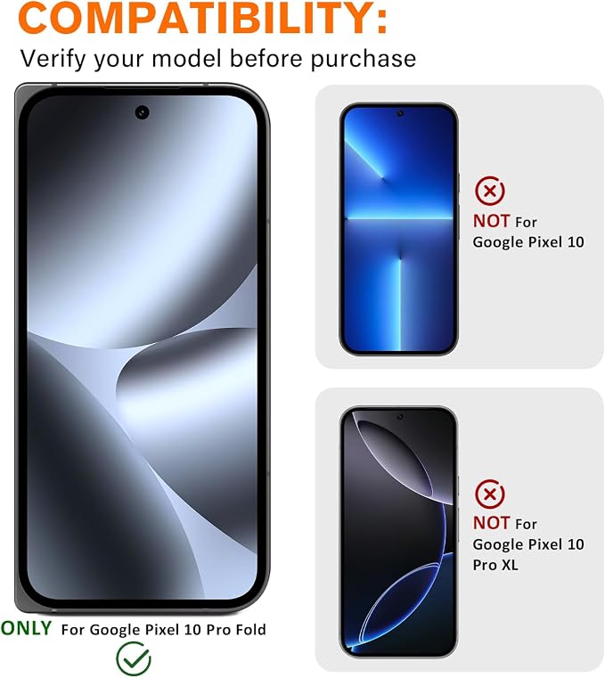 3 Pack for Google Pixel 10 Pro Fold Camera Lens Protector, Tempered Glass 9 - Image 2