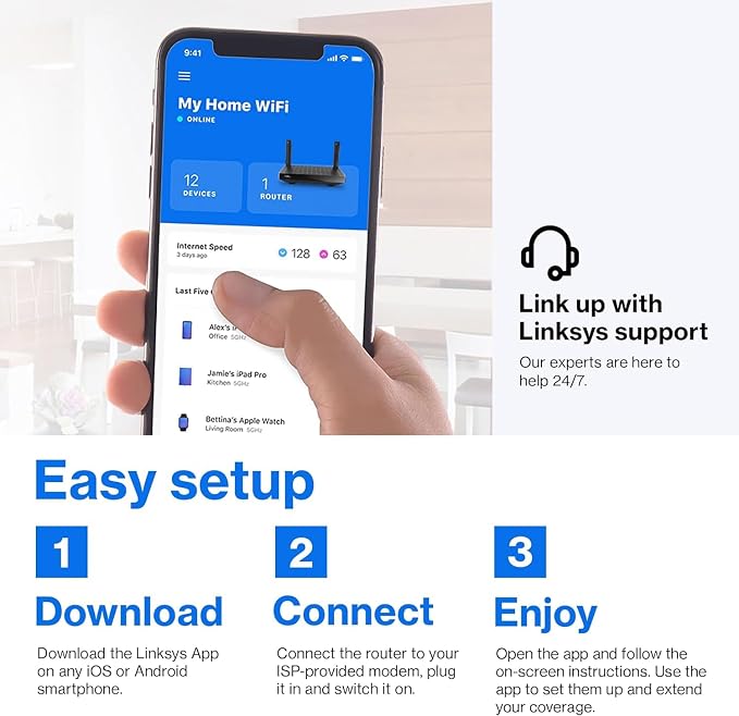 Linksys AX2200 | Dual-Band Mesh WiFi 6 Router | 2.2 Speeds | Connect 15+ - Image 4