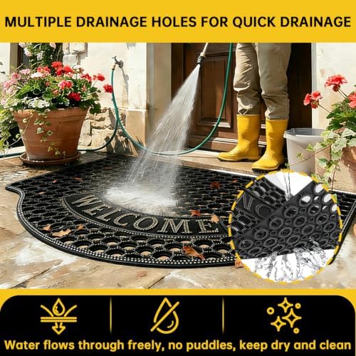 Outside Rubber Welcome Door Mats Anti Slip Rubber Floor Mats 23x35 - Image 5