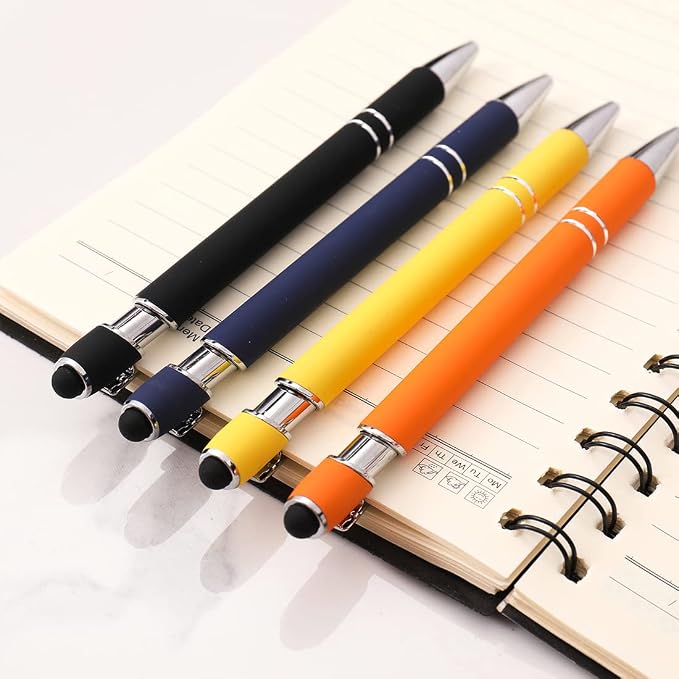 Oddmoal Ballpoint Pen with Stylus Tip, Soft Touch Click Metal Pen, 1.0mm Medium - Image 5