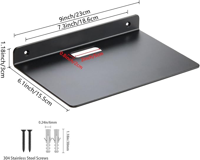 Floating Wall Shelves, 3.0mm Thick Aluminium Alloy Small Floating Shelf - Image 3