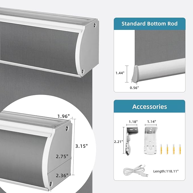 SmartWings Motorized Light Filtering Roller Shades 60% Blackout Work - Image 7