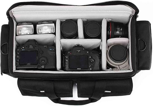 Large Camera Shoulder Bag, Pressure proof &Waterproof DSLR SLR Mirrorless by svatin