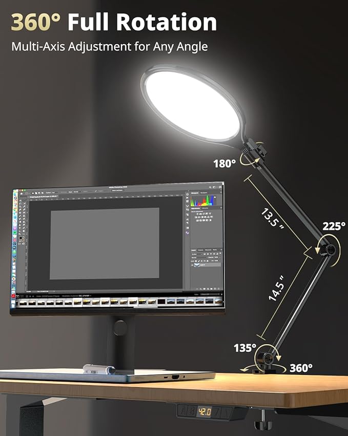UBeesize 10" Key Light for Streaming, Desk Ring Light - Image 4