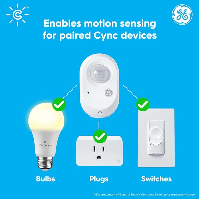 GE CYNC Wireless Smart Motion Sensor, Battery-Powered, Works - Image 6