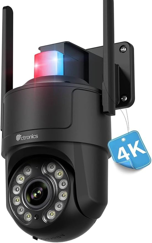 Ctronics 4K Security Camera Outdoor, Smart Night Vision 30M, Human/Vehicle/Pet by Ctronics