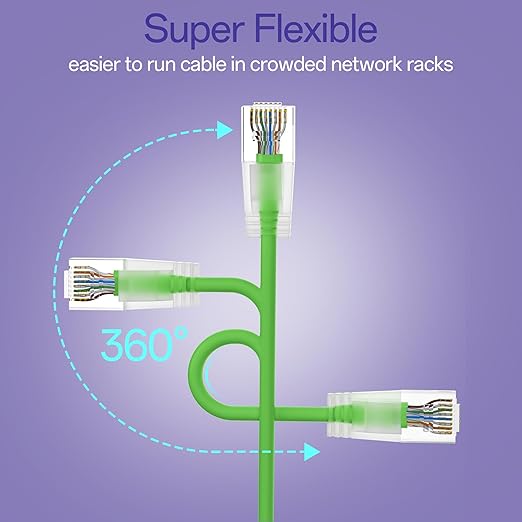 Cat6a Patch Cables 1ft Slim, Cat6 Ethernet Patch Cable Pure Copper, Flexible - Image 4