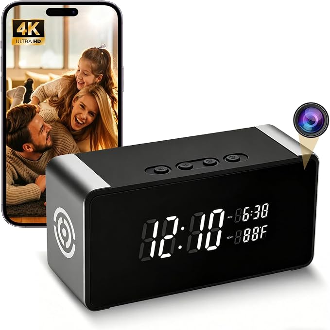 Hidden Camera Clock 4K HD WiFi, Wireless Camera by Unknown