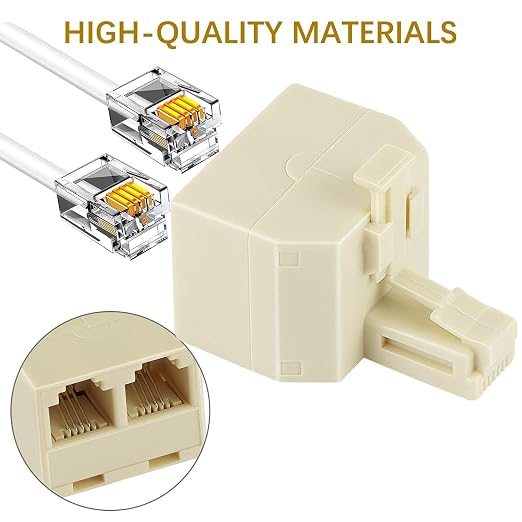 Uvital RJ11 Duplex Wall Jack Adapter Dual Phone Line Splitter Wall Jack Plug 1 - Image 4