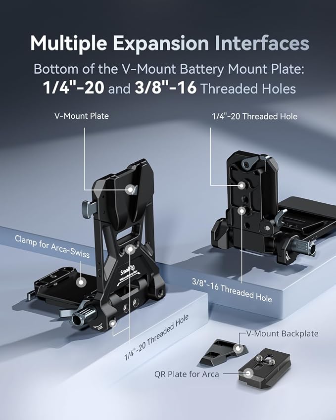 SMALLRIG Foldable V Mount Battery Plate w/QR Plate - Image 5