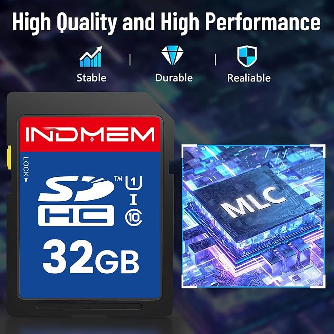 32GB SD Card, C10 SDHC UHS-I Memory Cards U1 Class 10 High-Speed Full 4K HD - Image 4