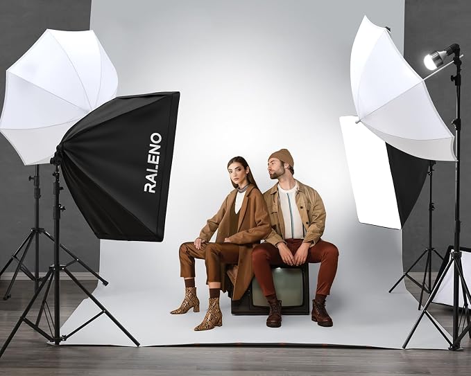 RALENO Photography Lighting Kit, 8.5x10ft Photo Backdrops Stands - Image 7