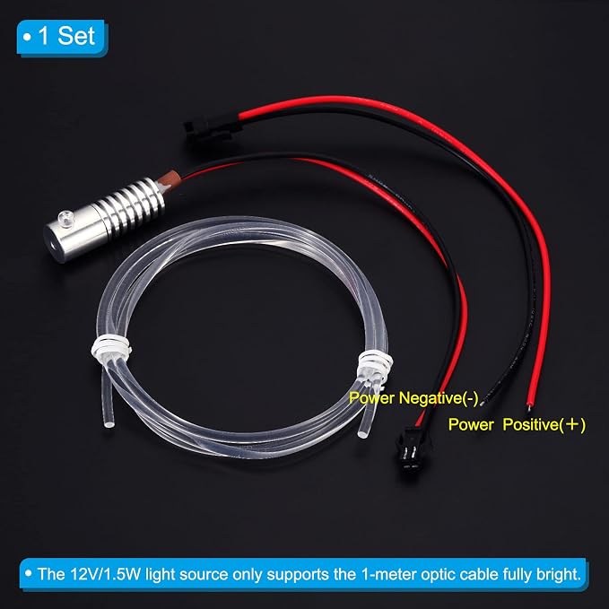 PATIKIL 3mm 1m PMMA Side Glow Fiber Optic Cable Kit, - Image 4