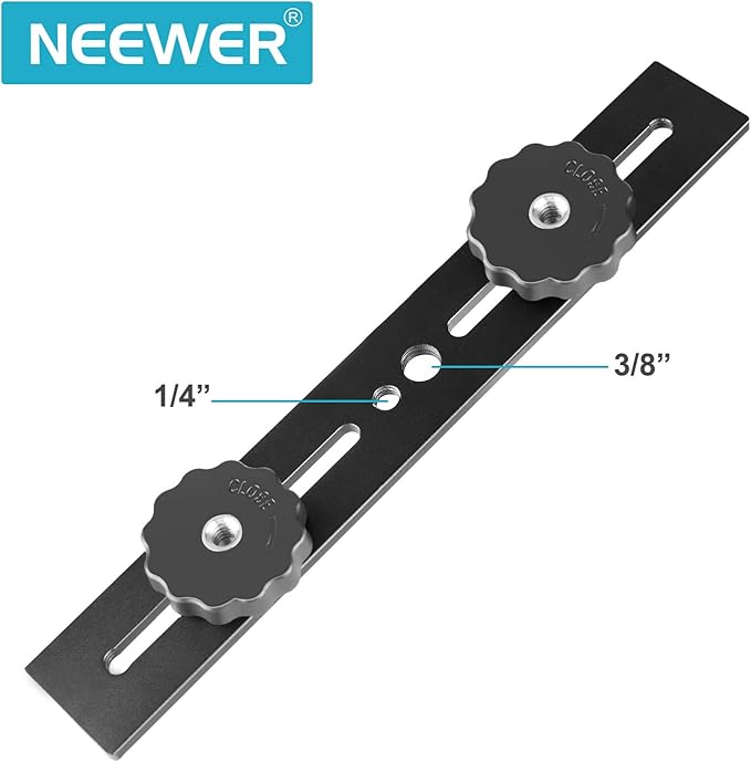 Neewer 8"/20.3cm Dual Camera Mount Tripod Bracket - Image 2