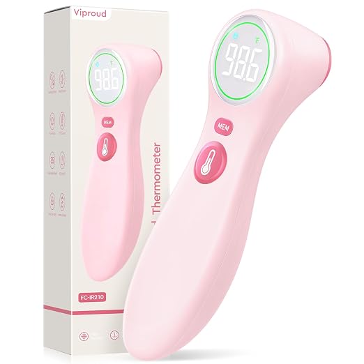 No-Touch Thermometer for Adults and Kids, 1-Second Fast Reading, Color-Coded by Viproud
