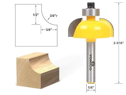 YONICO Router Bits Edge Forming Cove 3/8-Inch Radius 1/4-Inch Shank 13154q - Image 2
