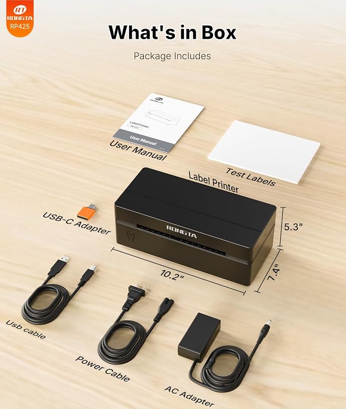 Rongta Bluetooth Thermal Shipping Label Printer, Wireless 4x6 Label Printer - Image 7