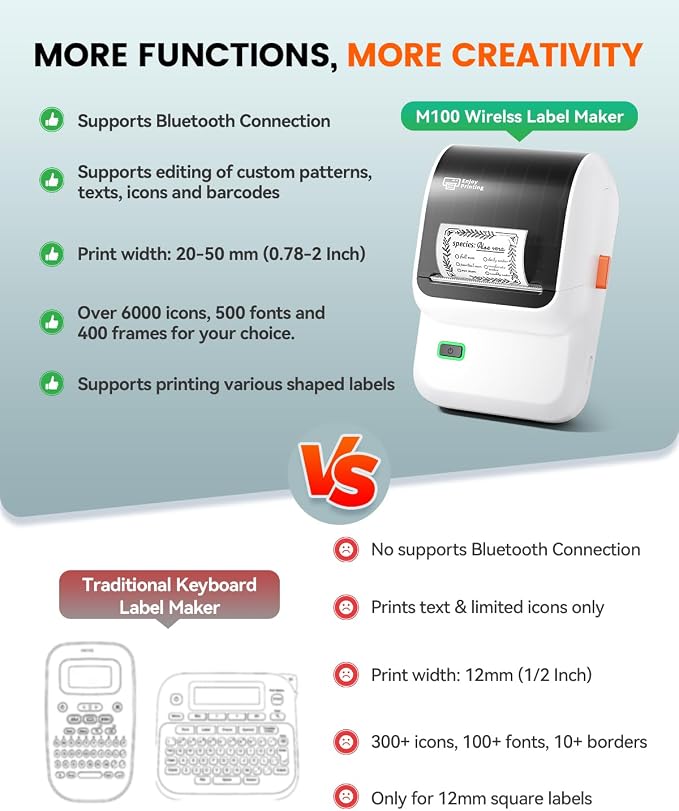 Ponek Label Maker, M100 Address Label Printer, Versatile App - Image 5