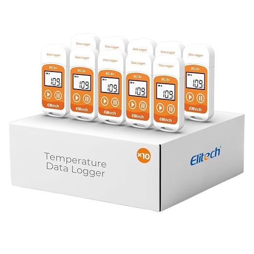 Elitech Default Fahrenheit 10PACK RC-5+ Digital PDF USB Temperature Data Logger by Elitech
