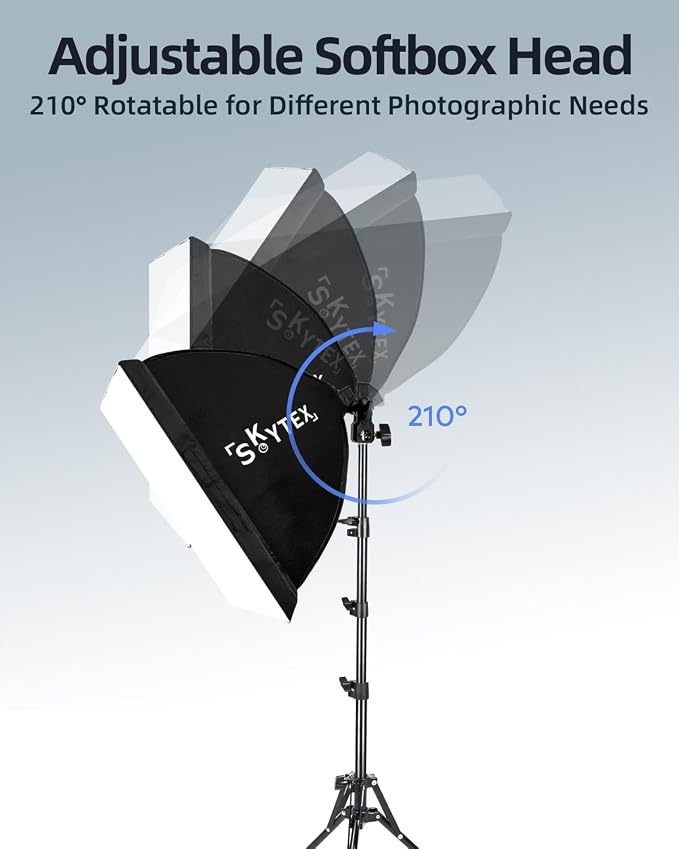Skytex Softbox Lighting Kit 16x16in Soft Box 2Pack Upgrade 135W 2700-6400K - Image 8