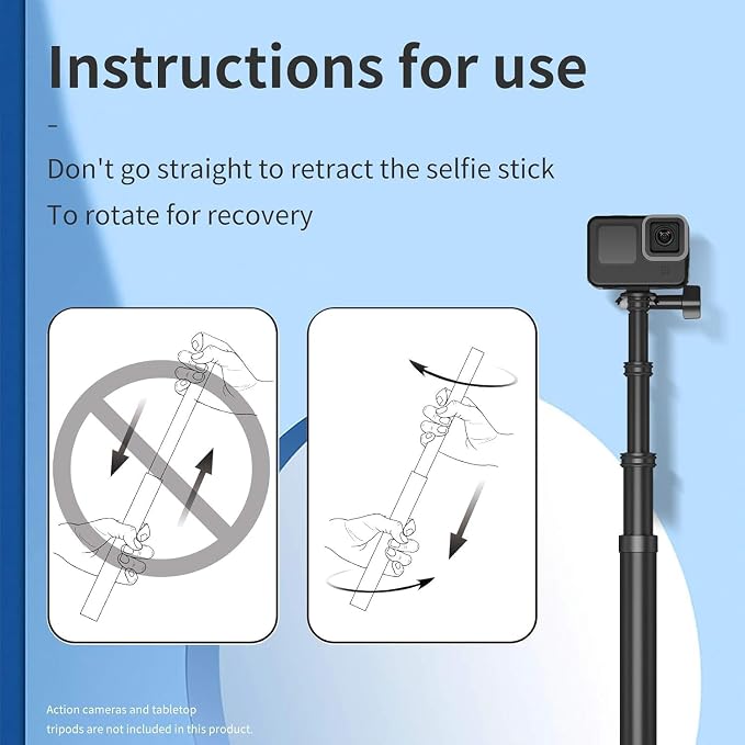 Long Selfie Stick Pole, Extension Carbon Fiber Waterproof Dive Monopod - Image 6