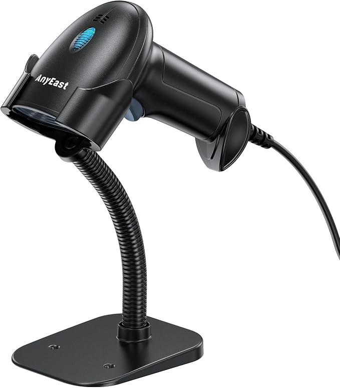 2D 1D Barcode Scanner : USB Wired Inventory QR Scanner by Anyeast